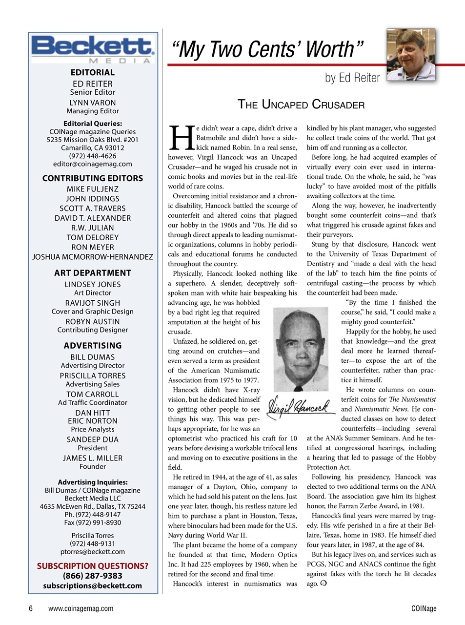 COINage Magazine Preview Pages