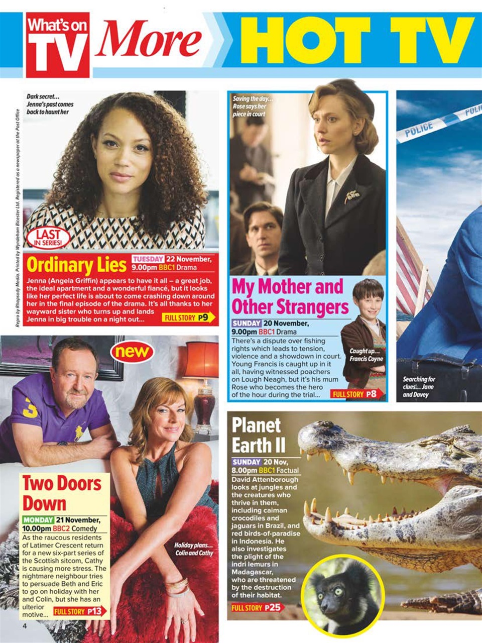 What's on TV Preview Pages