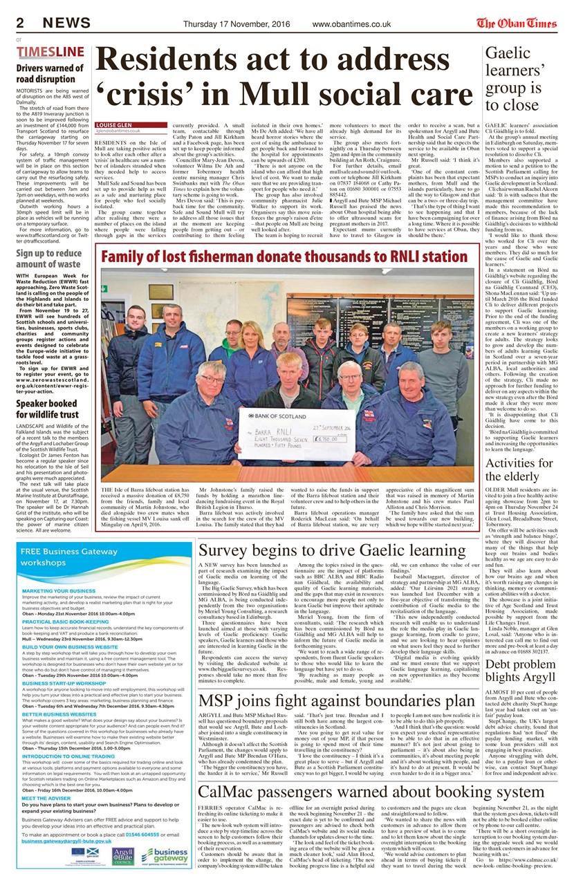 The Oban Times & Lochaber Times Preview Pages