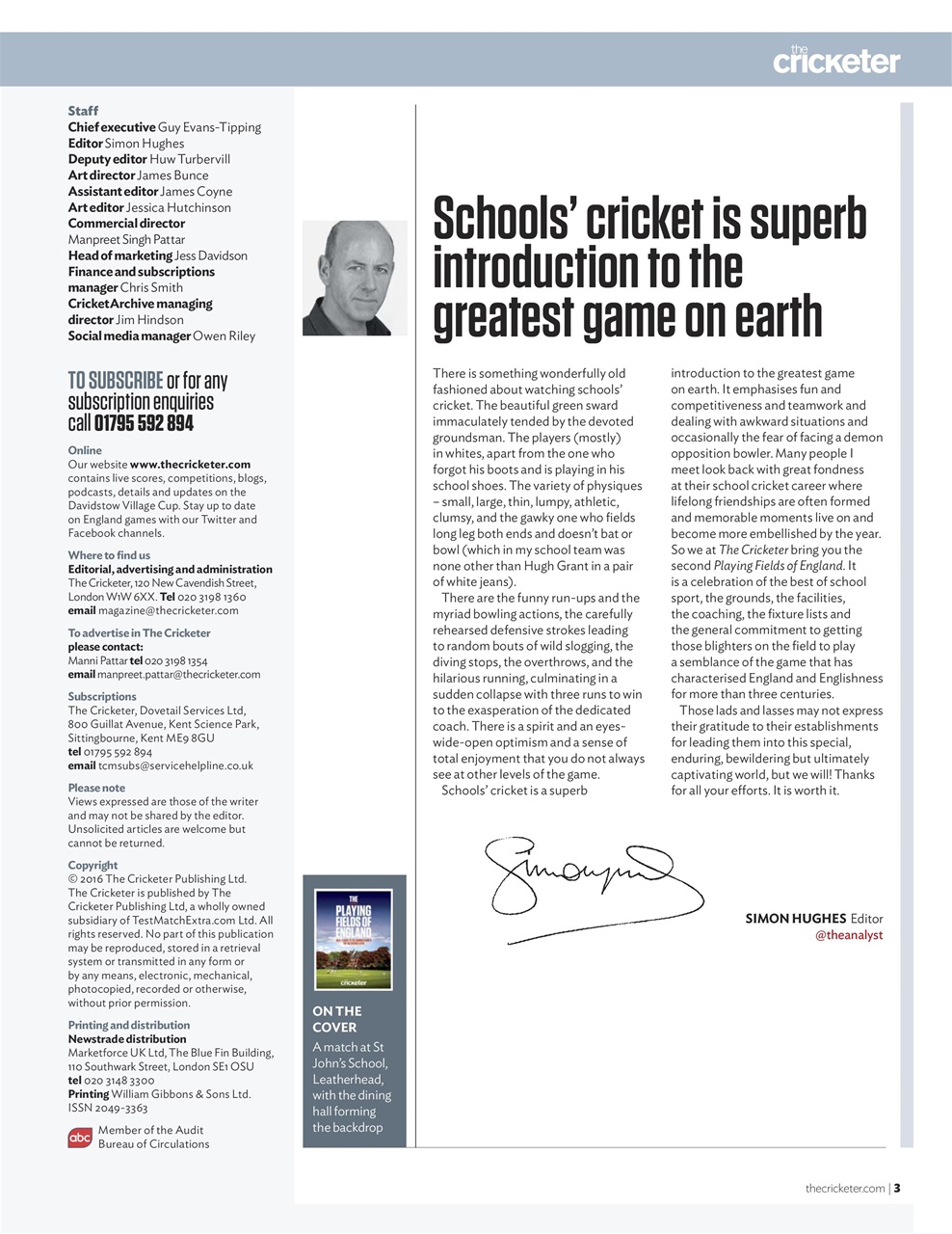 The Cricketer Magazine Preview Pages