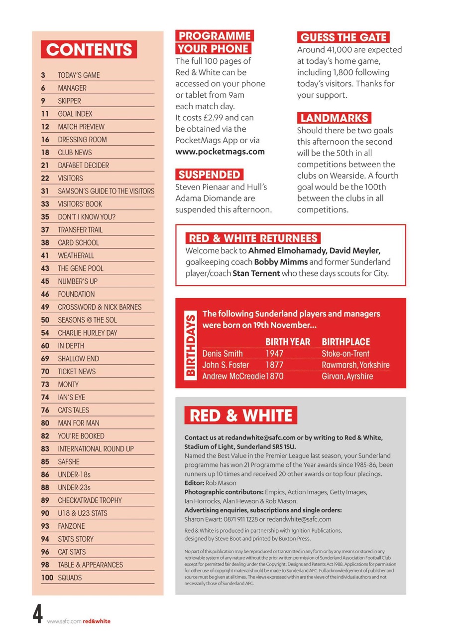 Sunderland FC Preview Pages