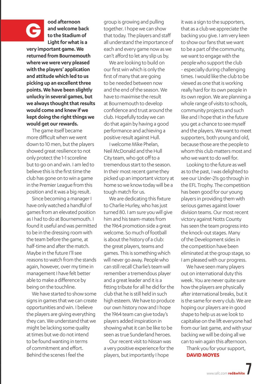 Sunderland FC Preview Pages