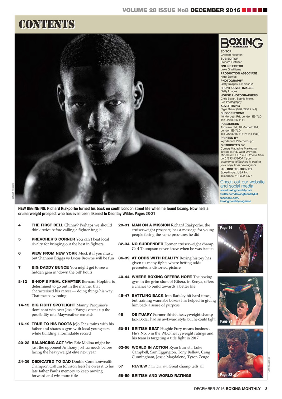 Boxing Monthly Preview Pages