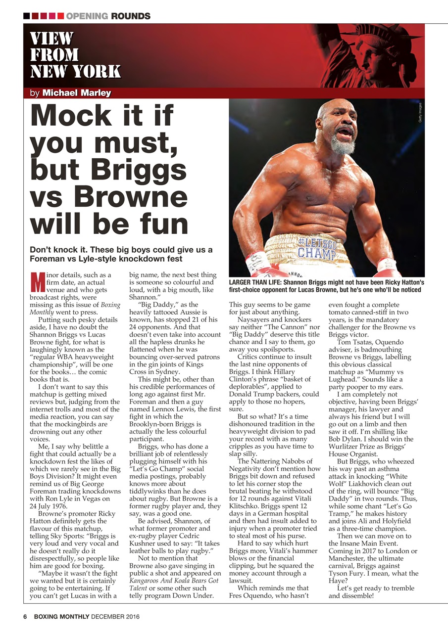 Boxing Monthly Preview Pages