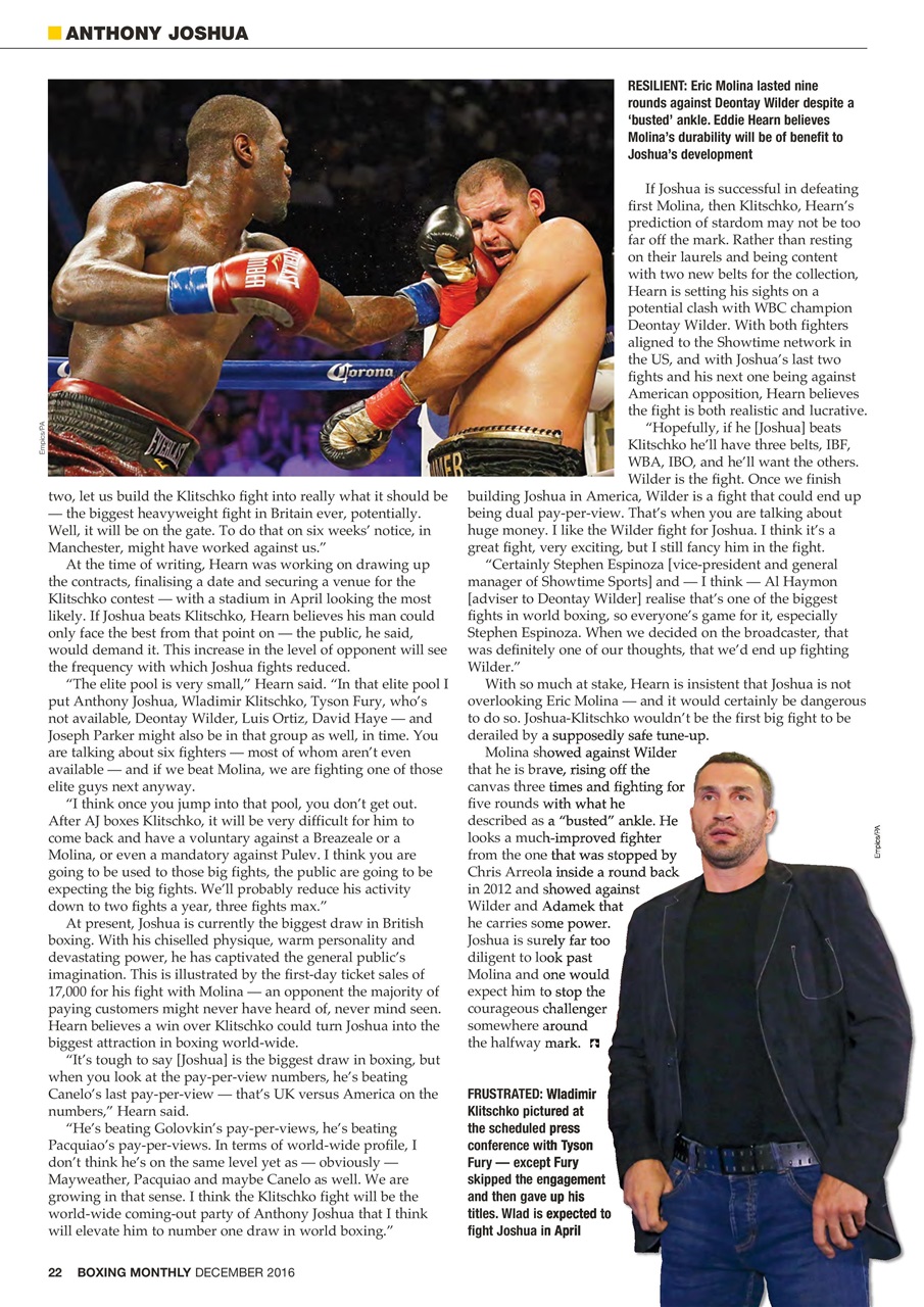 Boxing Monthly Preview Pages