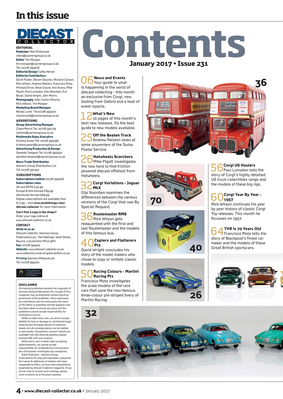 Diecast Collector Preview Pages