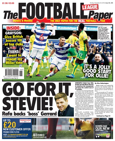 The Football League Paper issue 20th November 2016