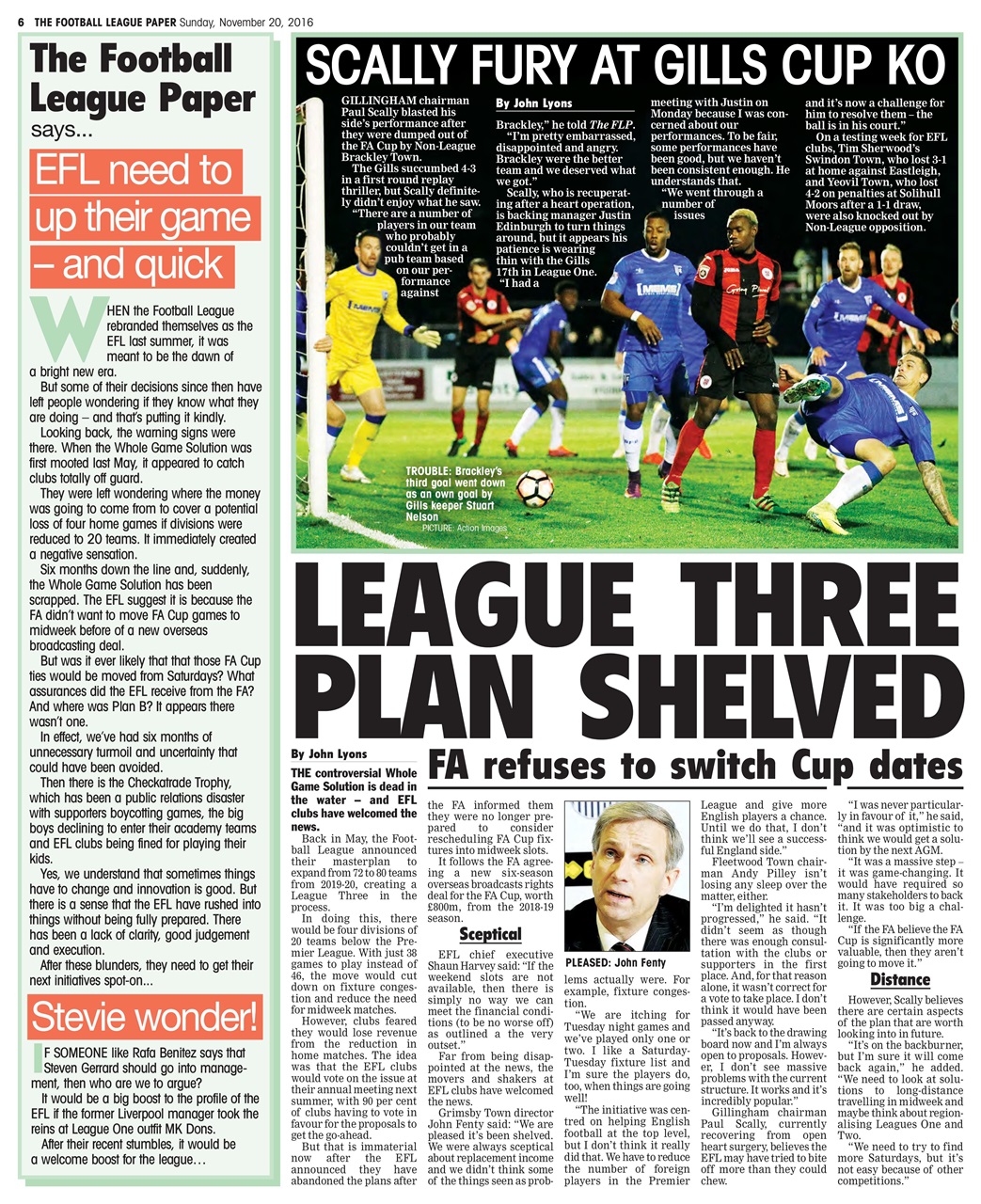 The Football League Paper Preview Pages
