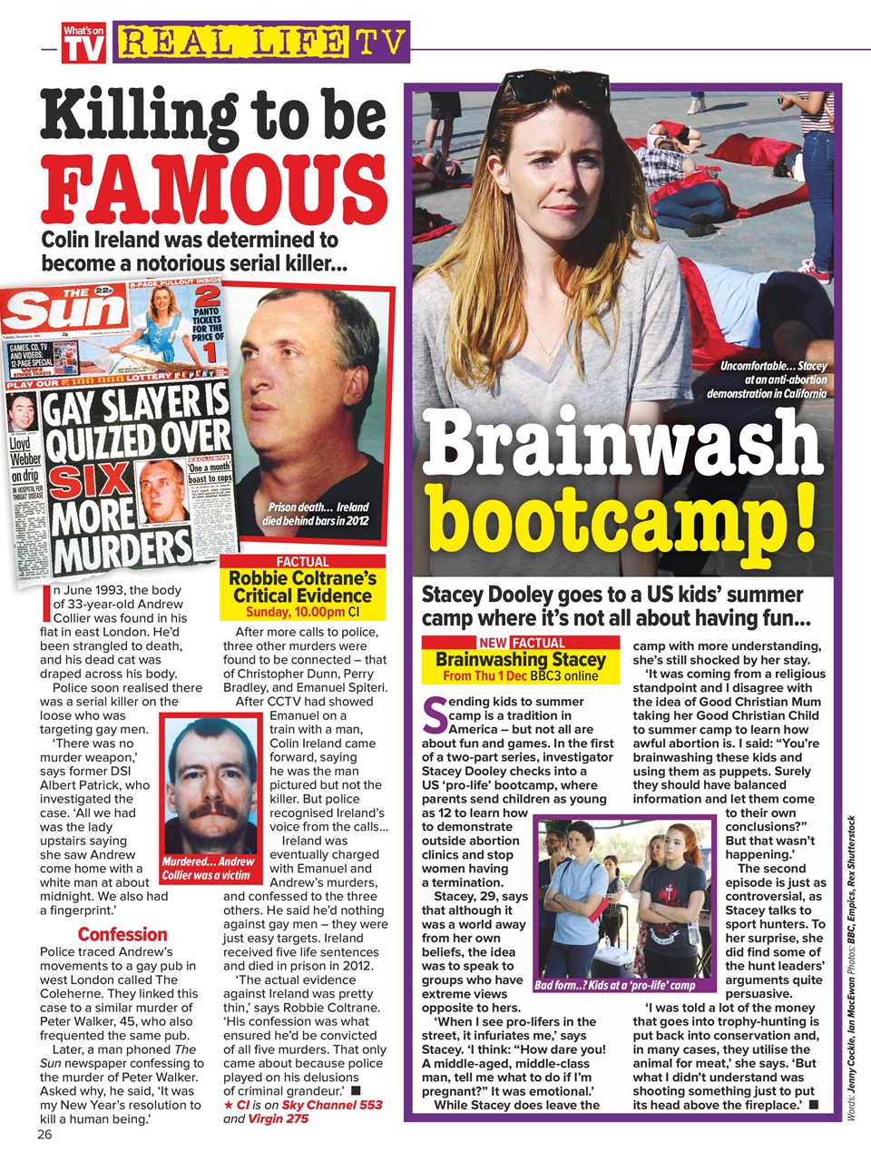 What's on TV Preview Pages