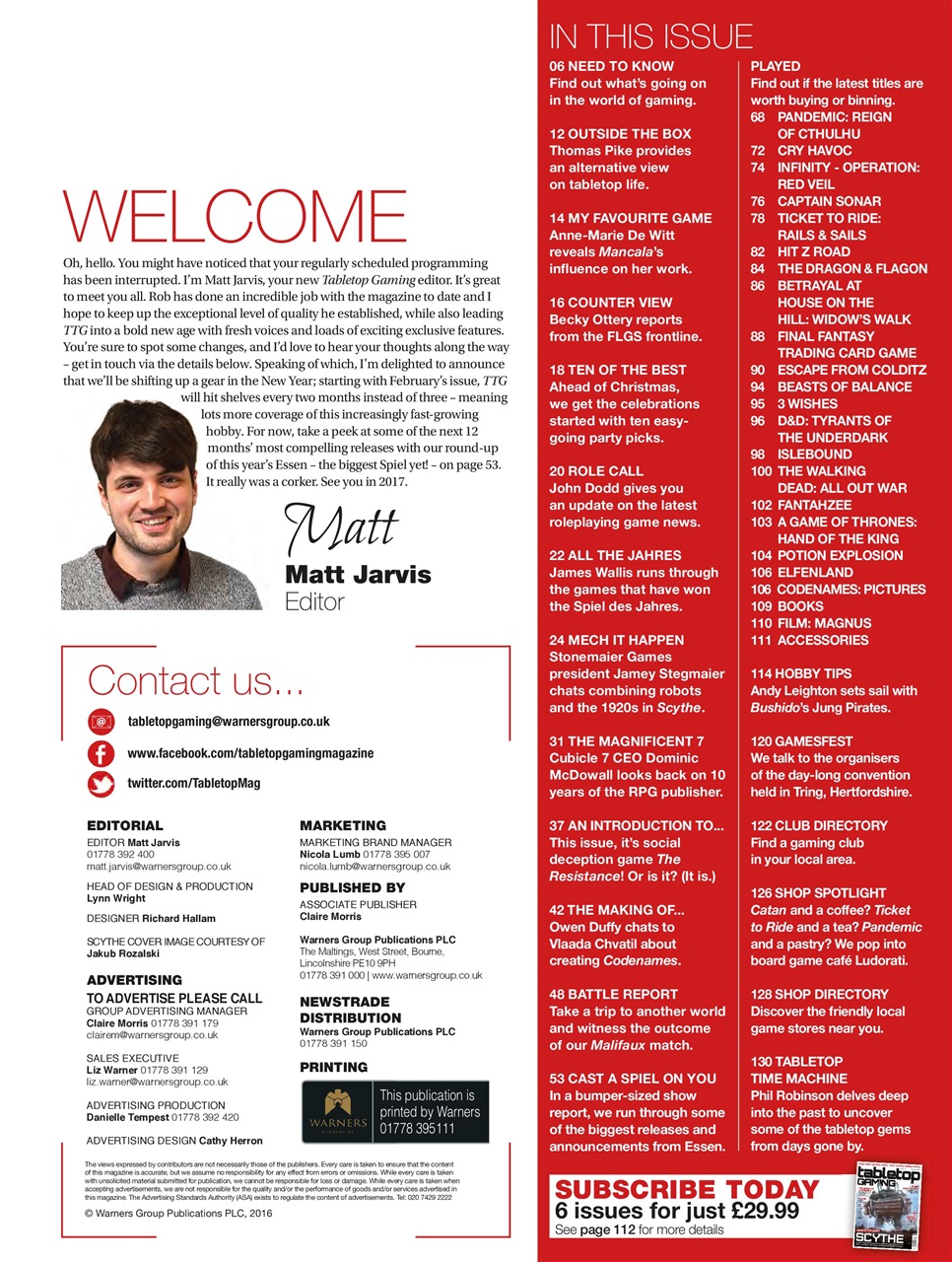 Tabletop Gaming Preview Pages