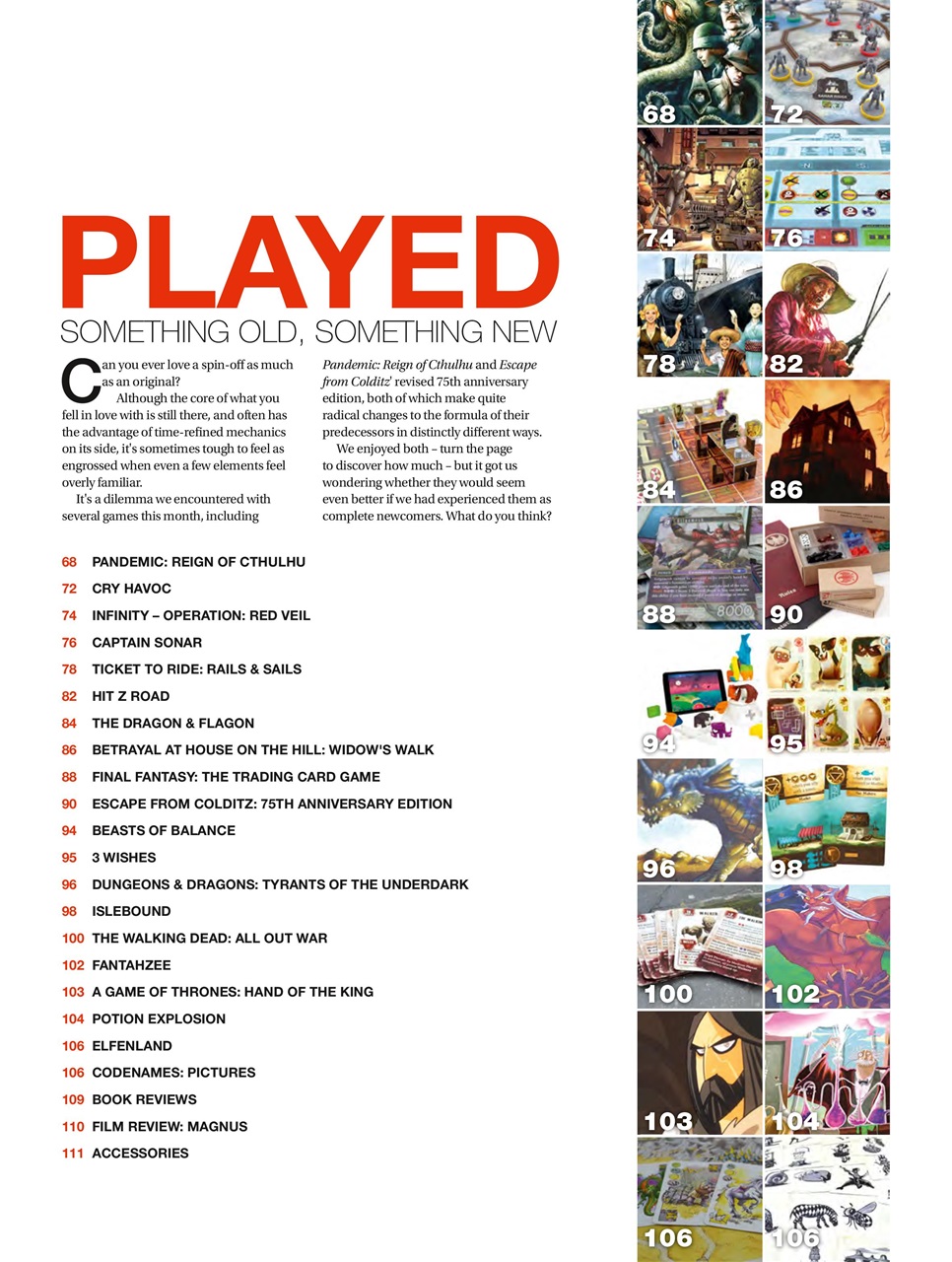 Tabletop Gaming Preview Pages