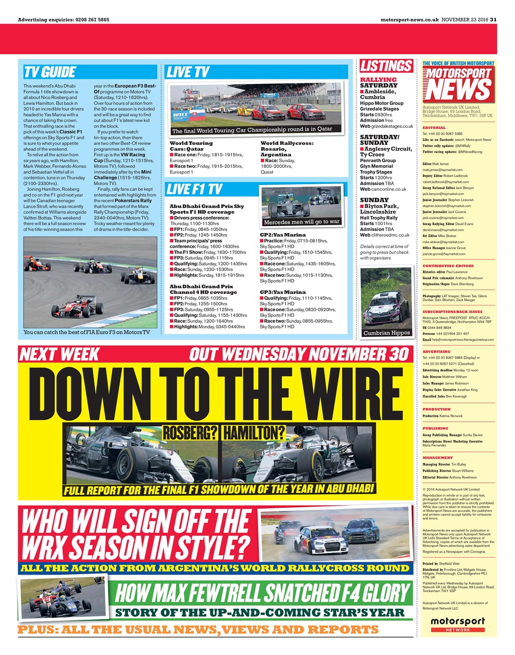 Motorsport News Preview Pages