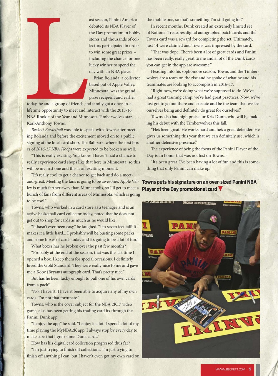 Beckett Basketball Magazine Preview Pages