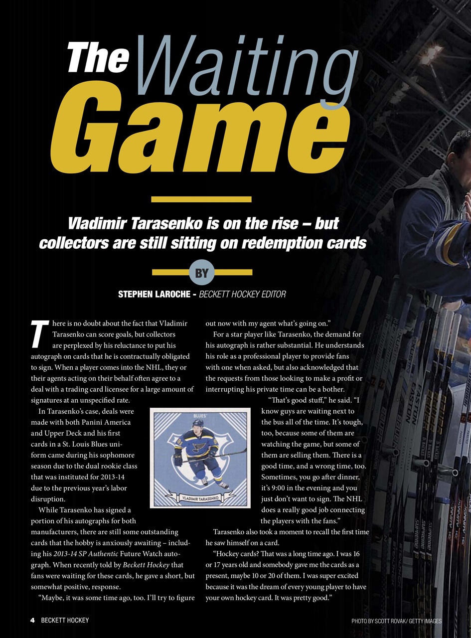 Beckett Hockey Magazine Preview Pages