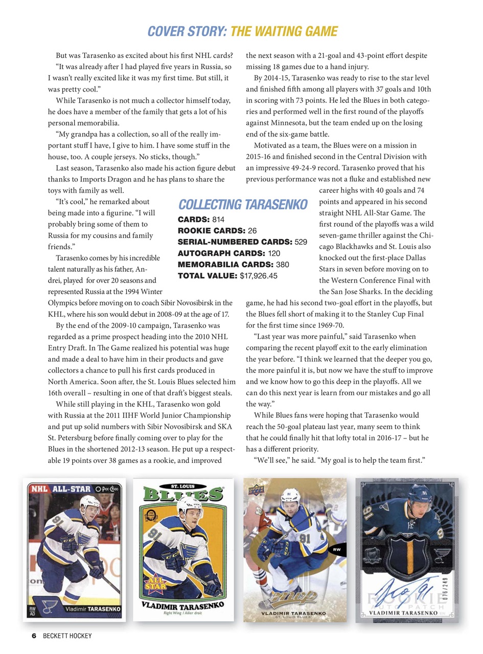 Beckett Hockey Magazine Preview Pages