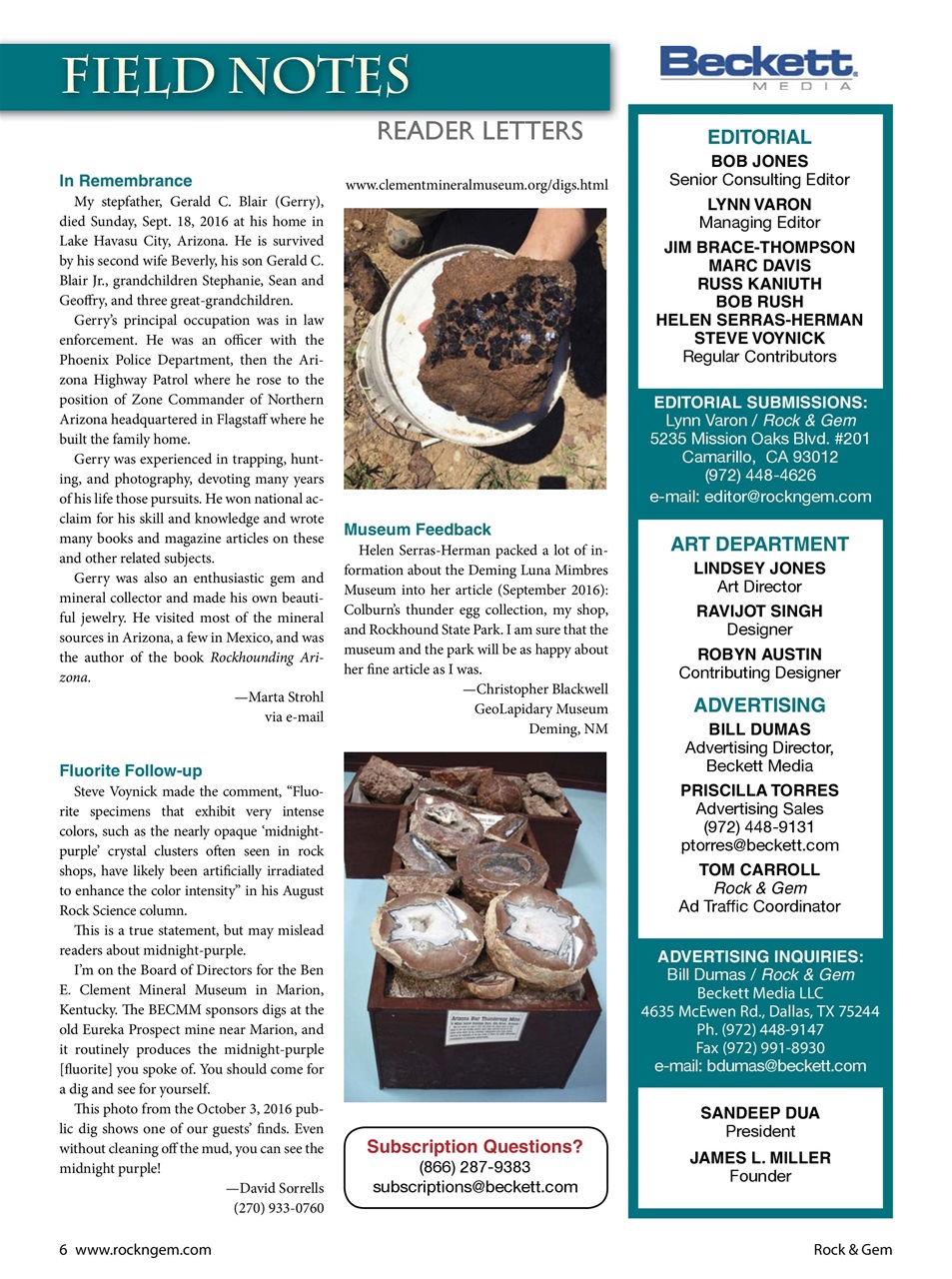 Rock&Gem Magazine Preview Pages