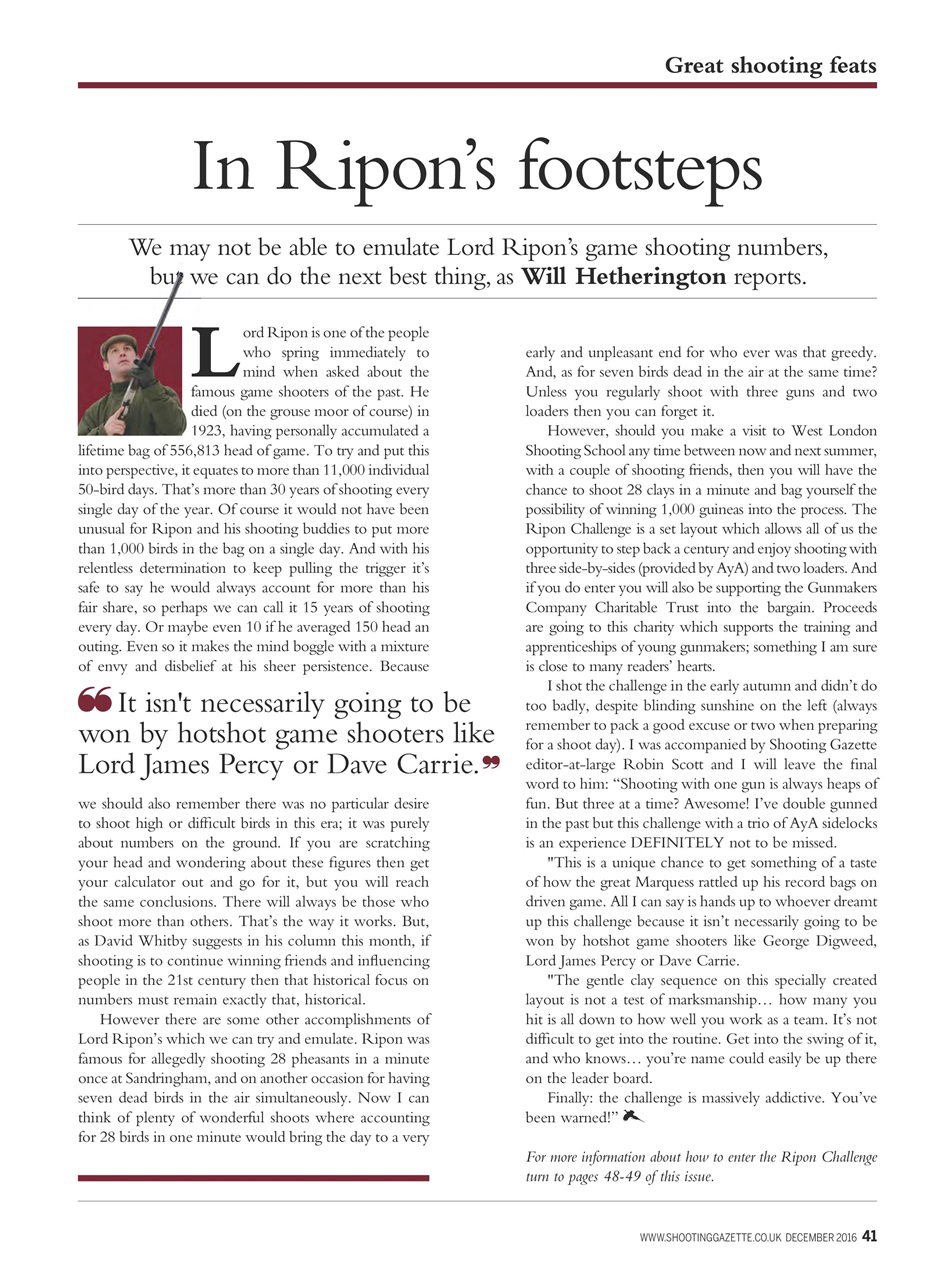 Shooting Gazette Preview Pages