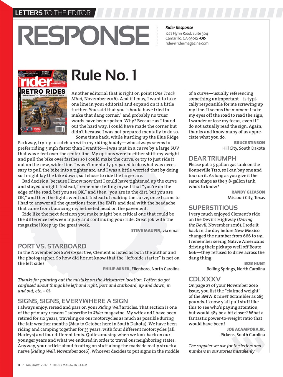 Rider Magazine Preview Pages