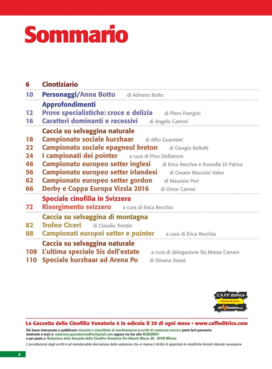 La Gazzetta Della Cinofilia Venatoria Preview Pages
