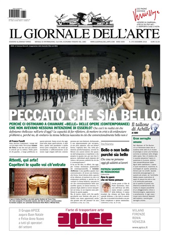 Il Giornale Dell’Arte issue dicembre 2016