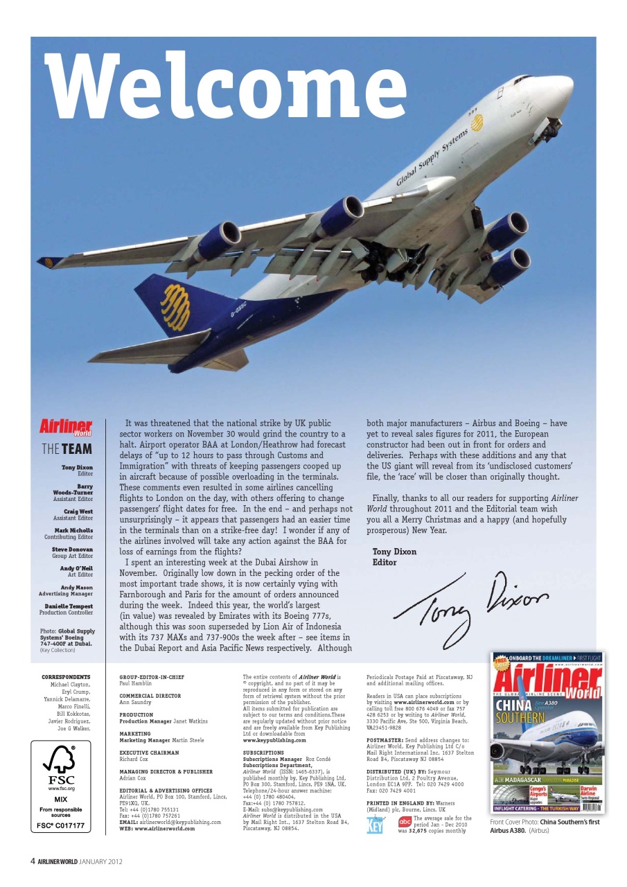 Airliner World Preview Pages