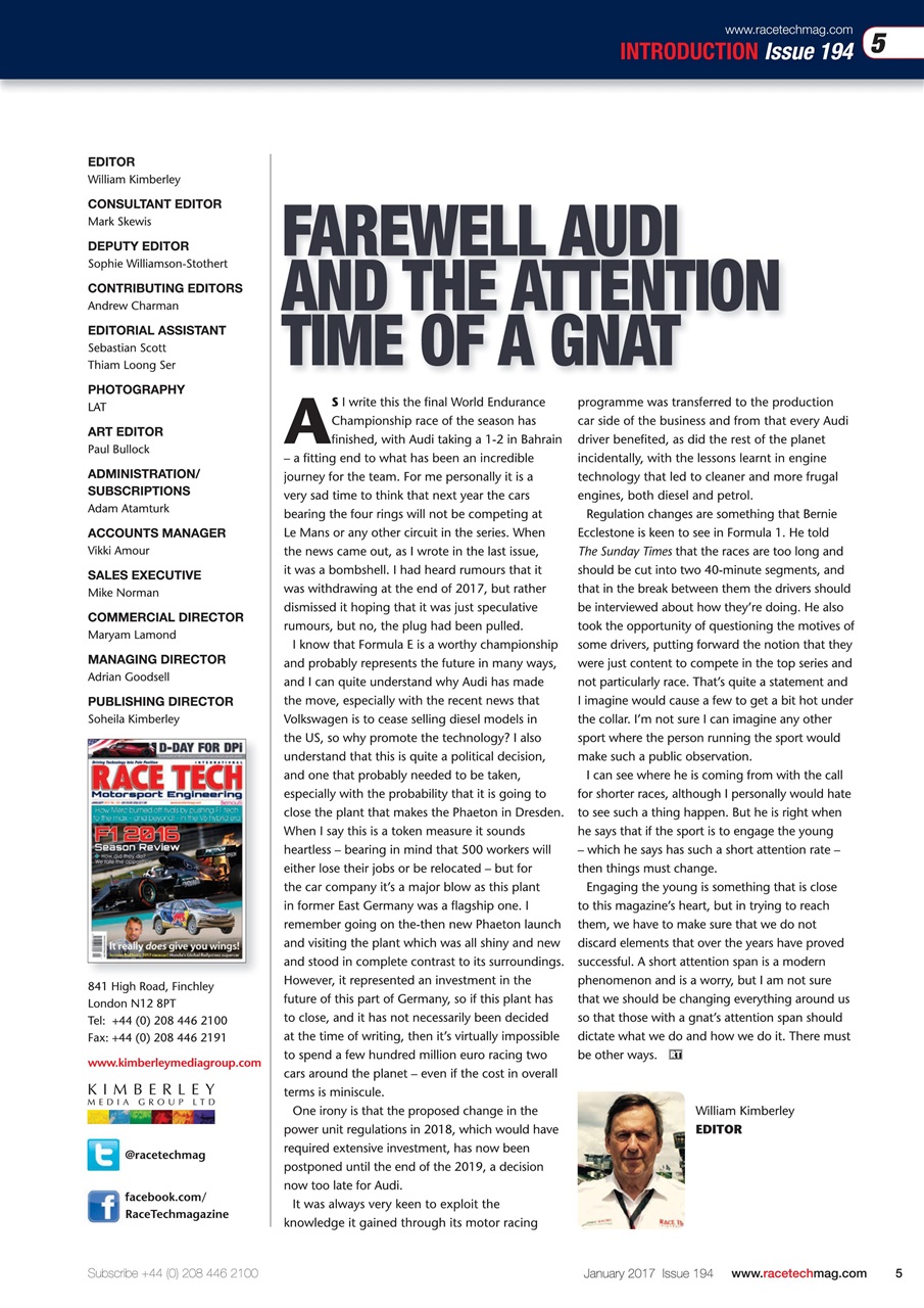 Race Tech Preview Pages