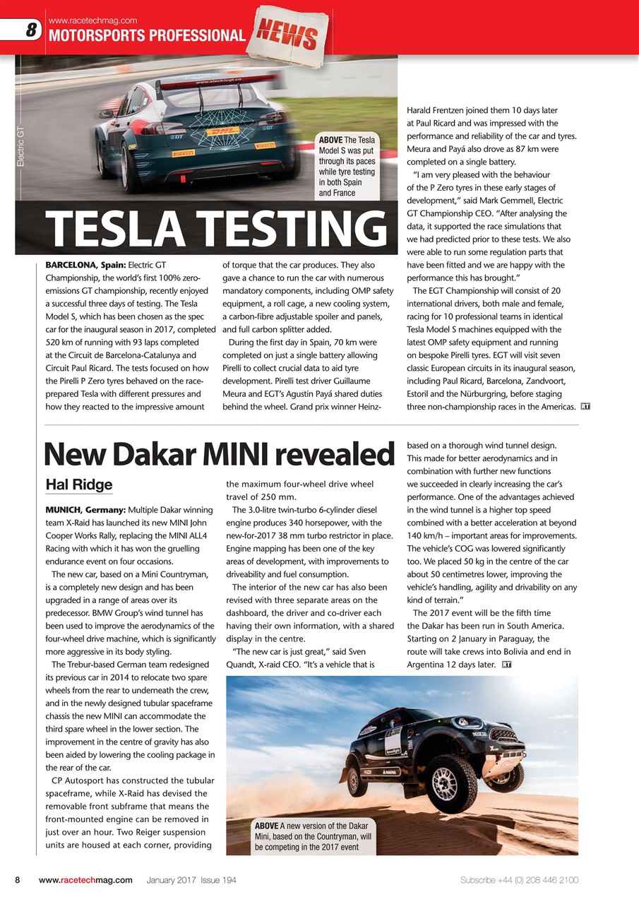 Race Tech Preview Pages