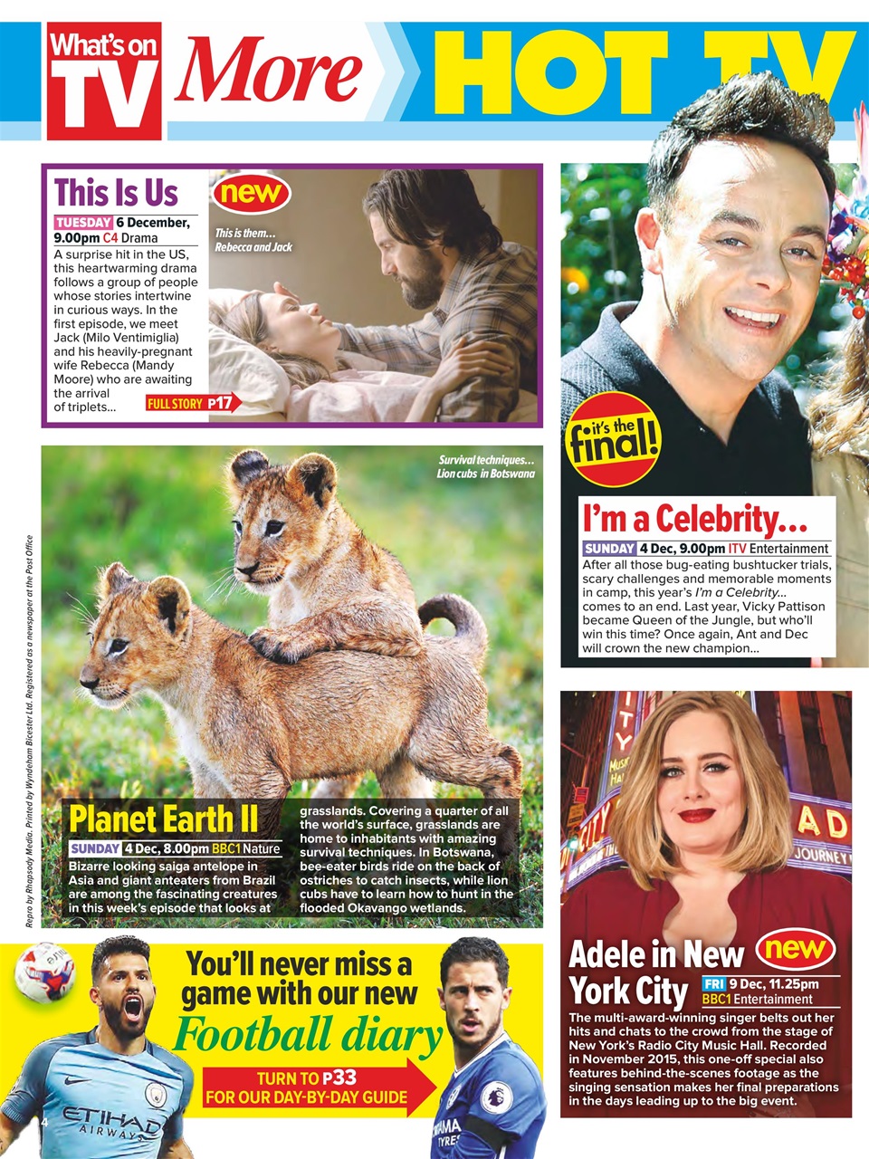 What's on TV Preview Pages