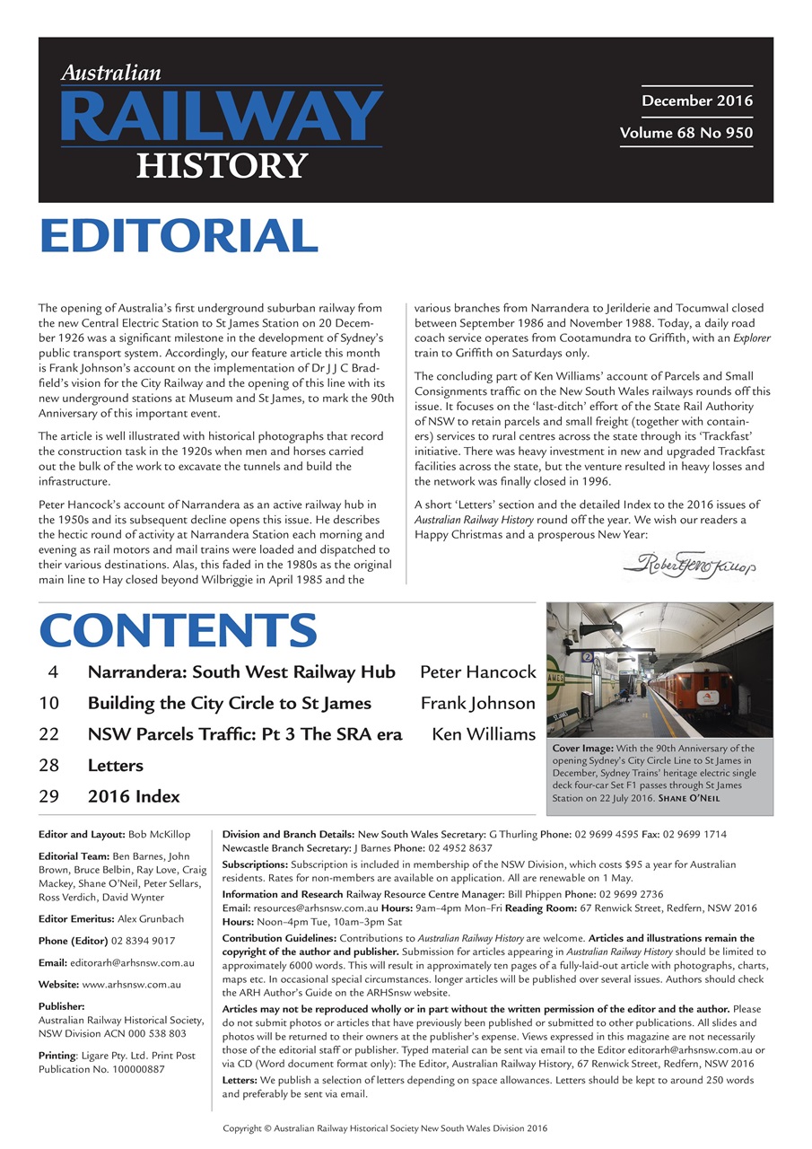 Australian Railway History Preview Pages