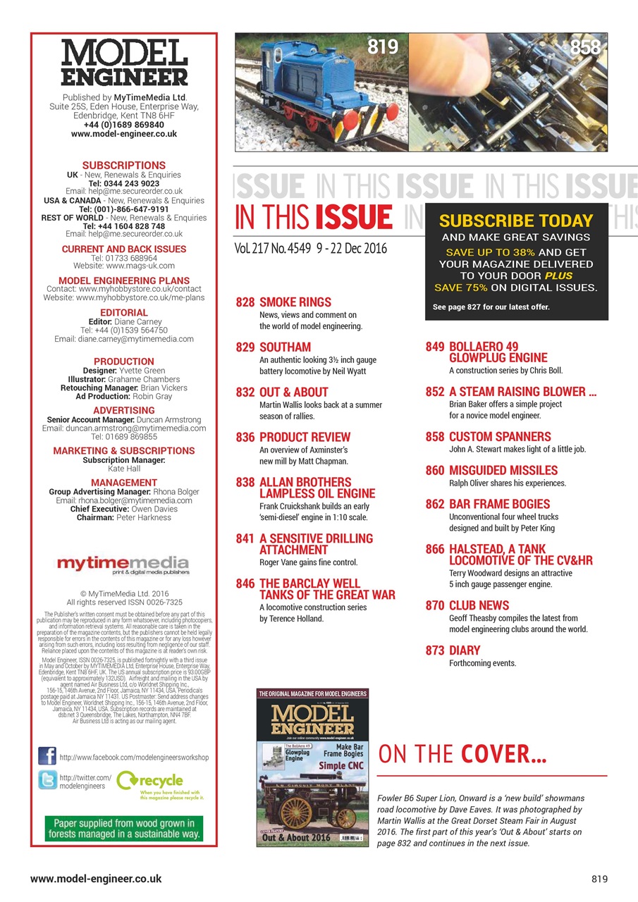 Model Engineer Preview Pages