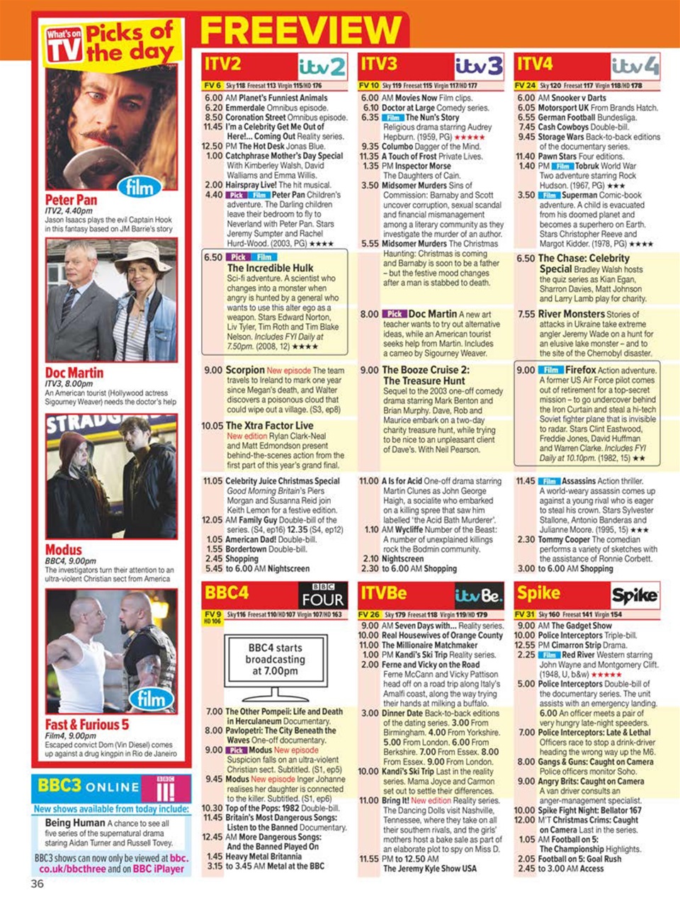 What's on TV Preview Pages