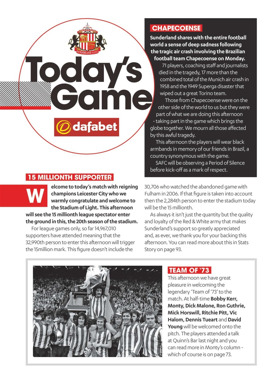 Sunderland FC Preview Pages