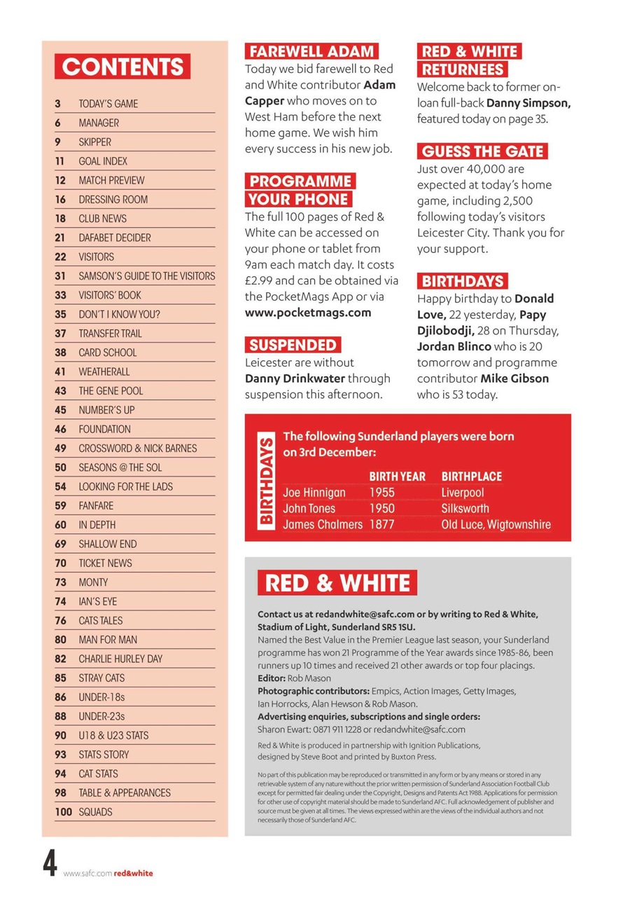 Sunderland FC Preview Pages