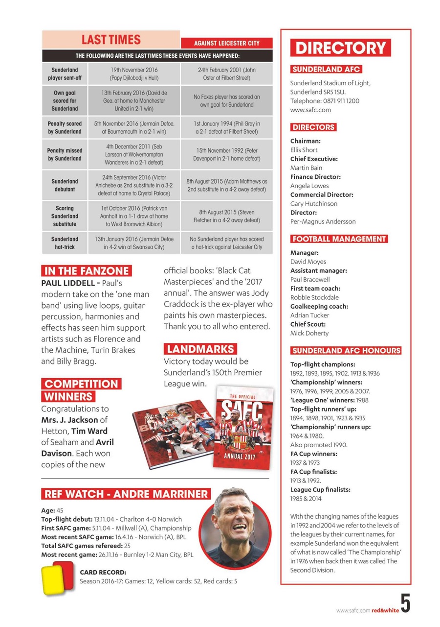 Sunderland FC Preview Pages