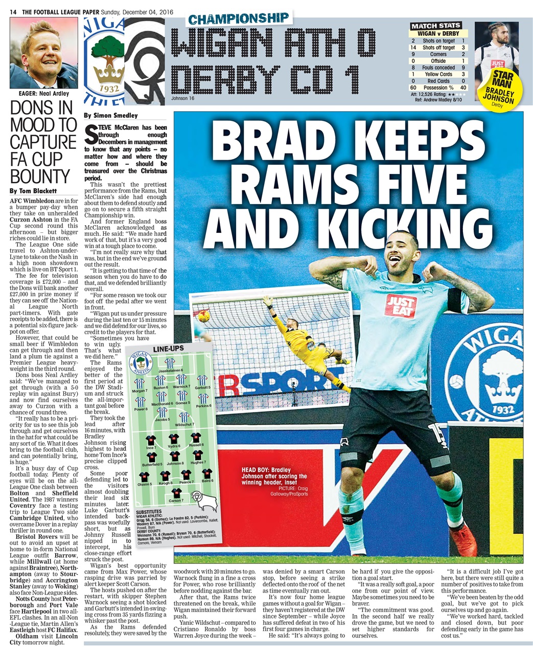 The Football League Paper Preview Pages
