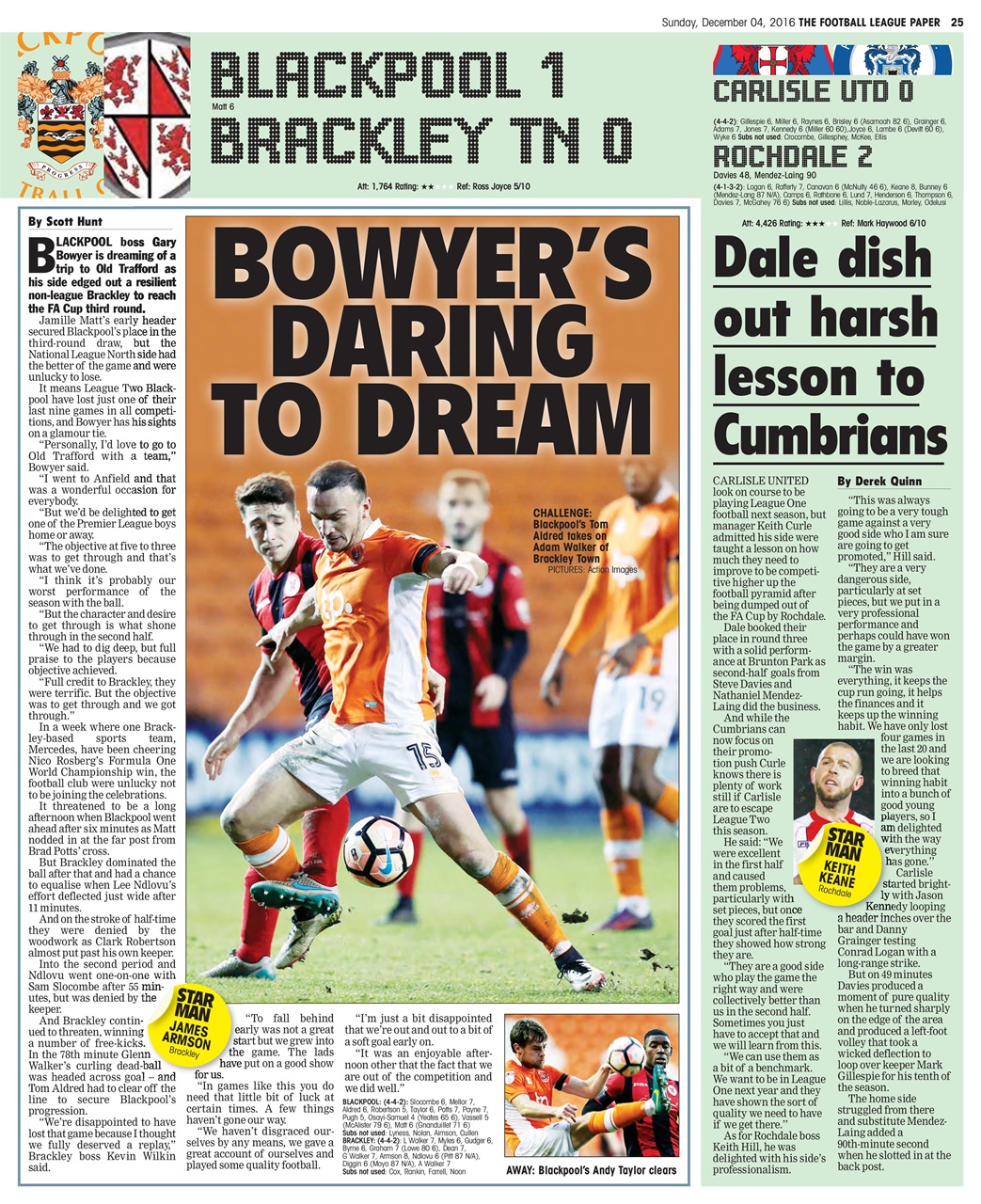 The Football League Paper Preview Pages