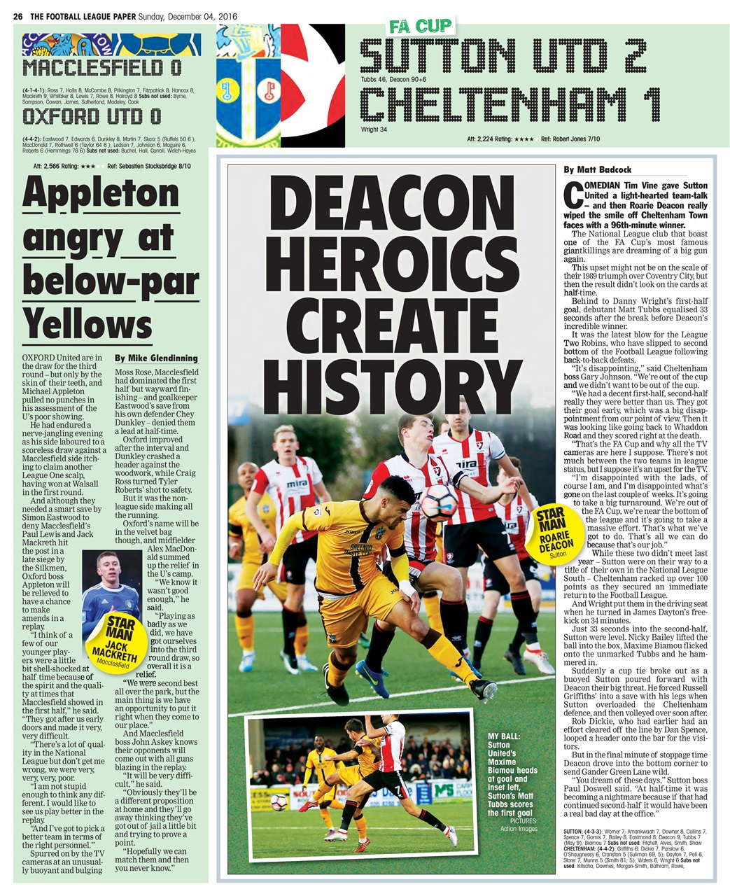 The Football League Paper Preview Pages