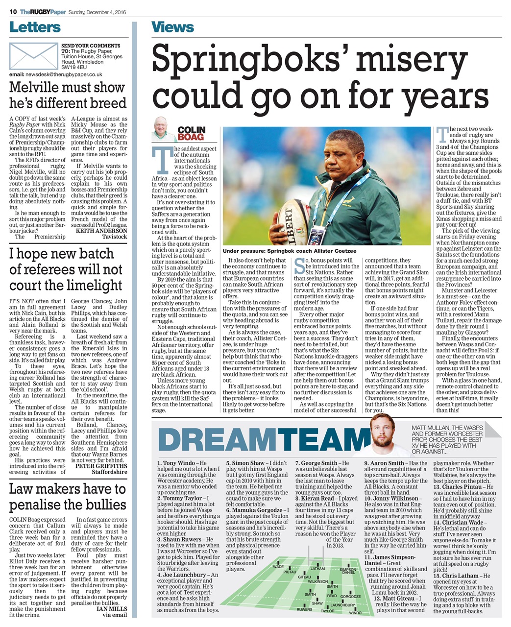 The Rugby Paper Preview Pages