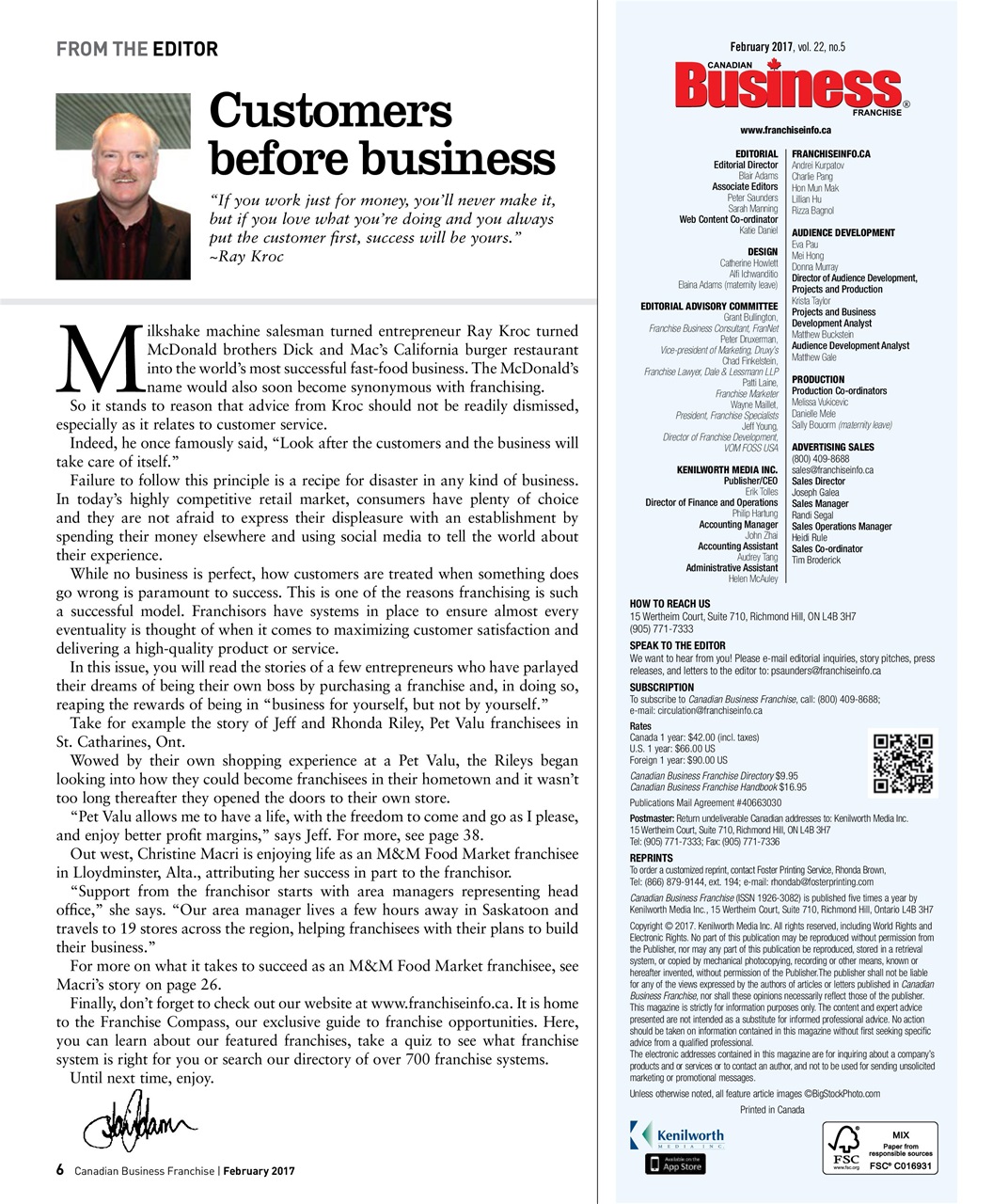 Canadian Business Franchise Preview Pages