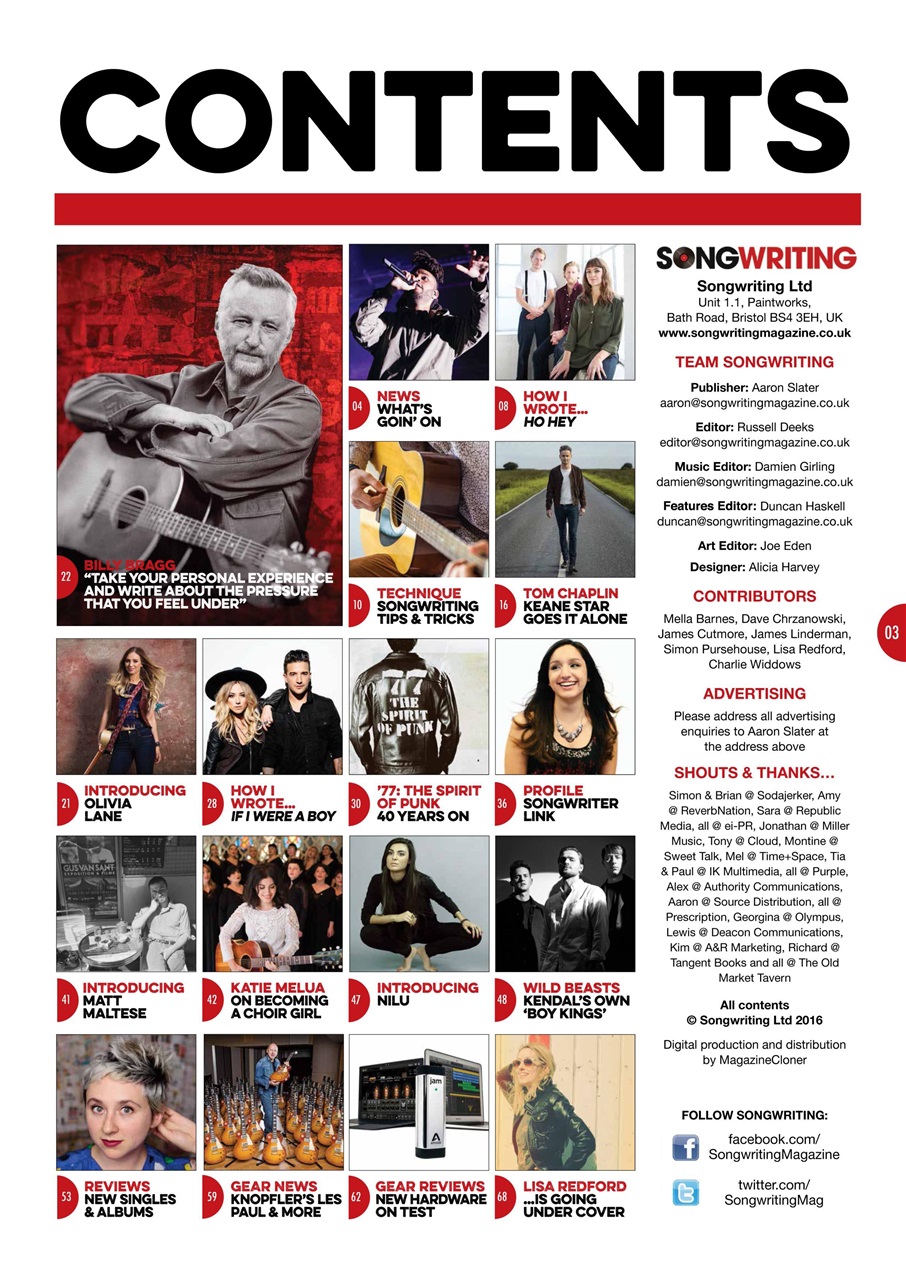 Songwriting Magazine Preview Pages