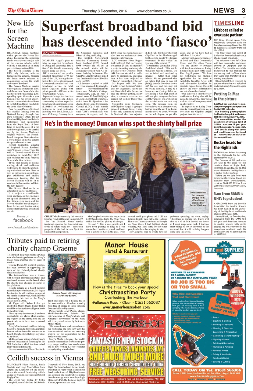 The Oban Times & Lochaber Times Preview Pages