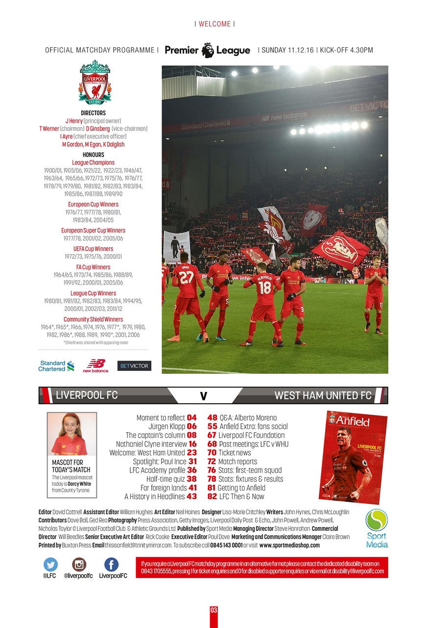 Liverpool FC Programmes Preview Pages