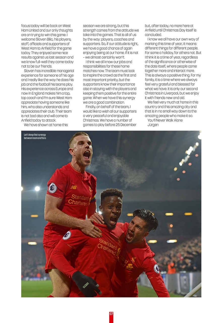 Liverpool FC Programmes Preview Pages
