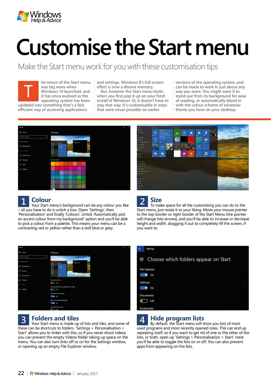 Windows Help & Advice Preview Pages