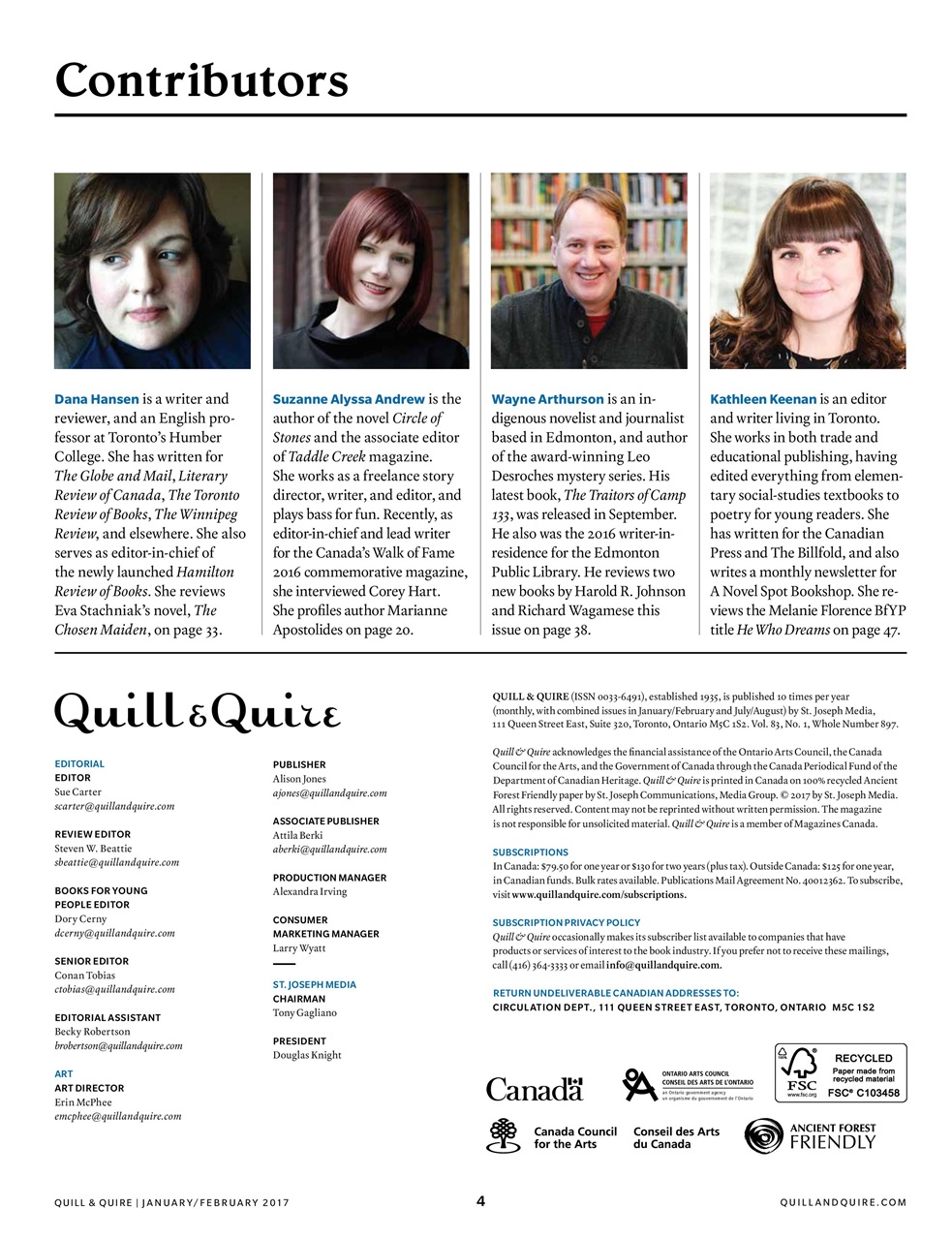 Quill & Quire Preview Pages