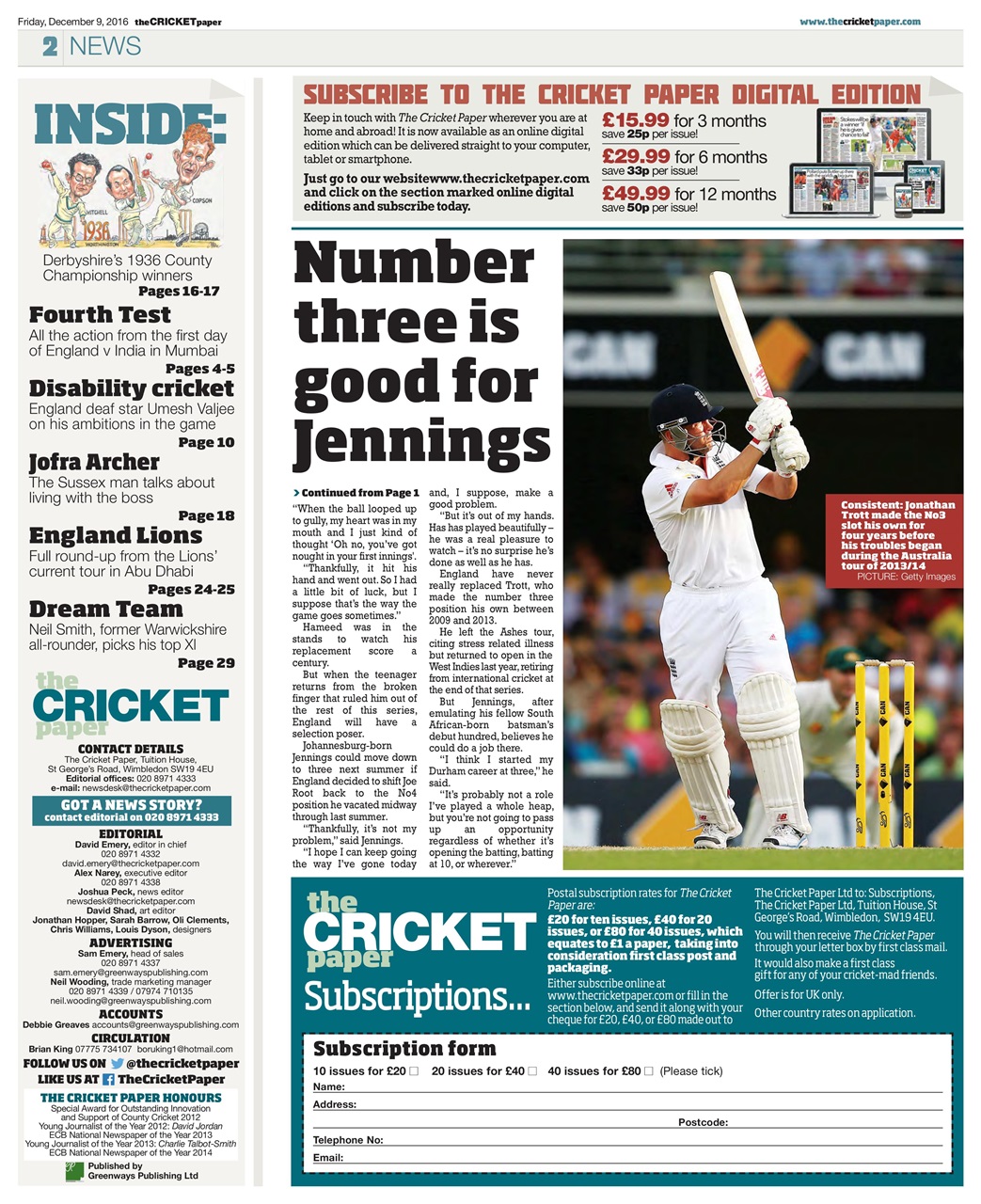 The Cricket Paper Preview Pages