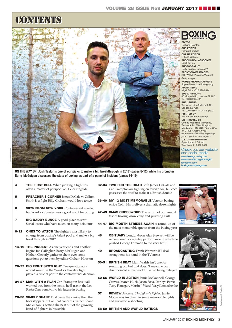 Boxing Monthly Preview Pages