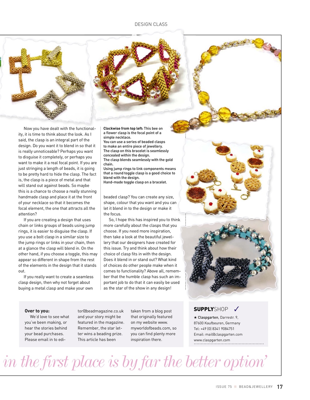 Bead & Jewellery Magazine Preview Pages