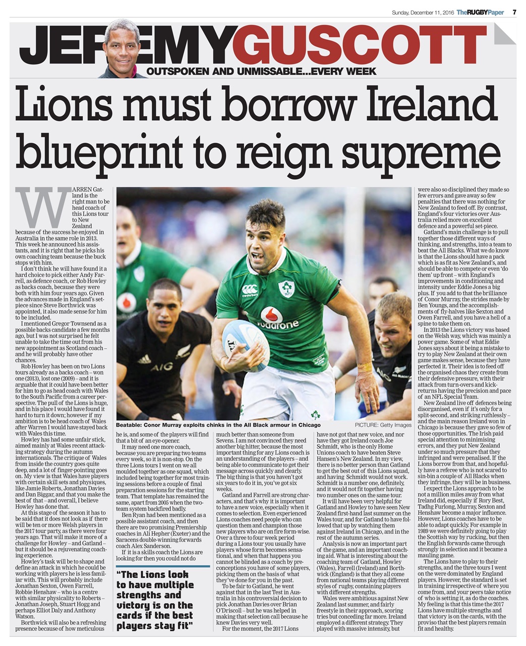 The Rugby Paper Preview Pages