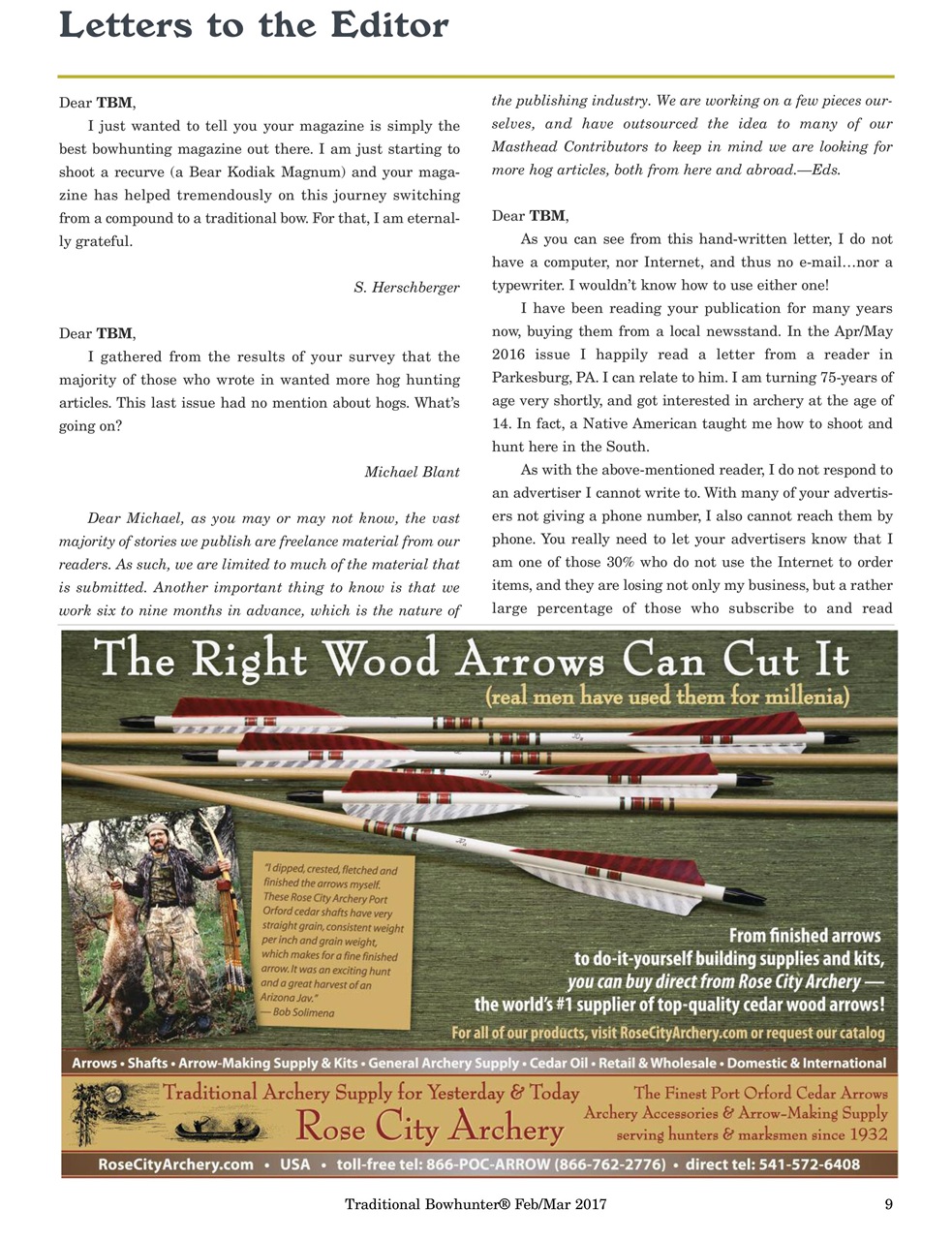 Traditional Bowhunter Magazine Preview Pages